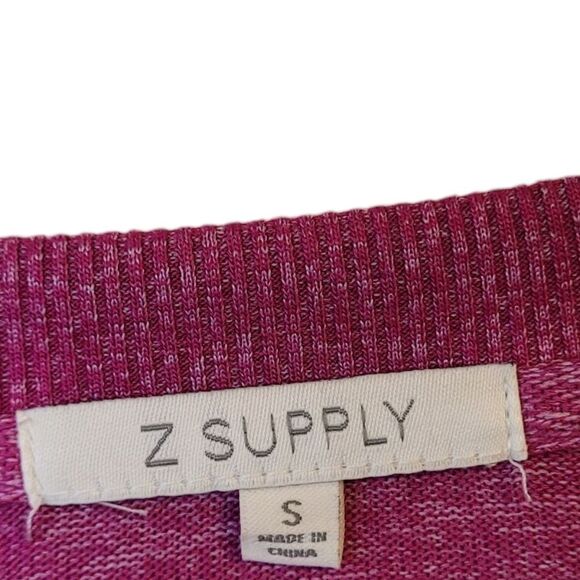 Z Supply Women's Magenta Ribbed Pullover Blouse Size S - Picture 3 of 6